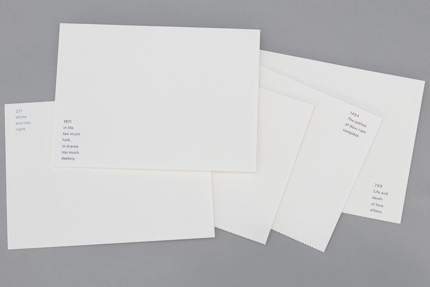 White paper on a gray background